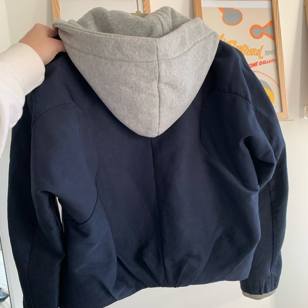 Navy Bomber with Gray Hood